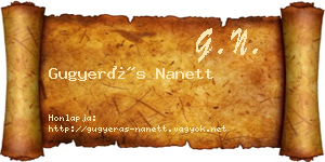 Gugyerás Nanett névjegykártya